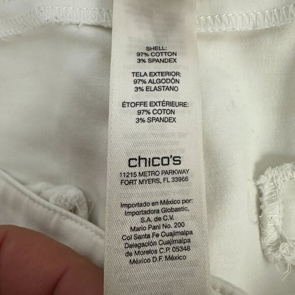 Fabulously Slimming Chicos Womens White Cotton Blend Crop Pants Size 25 Regular - Picture 4 of 5